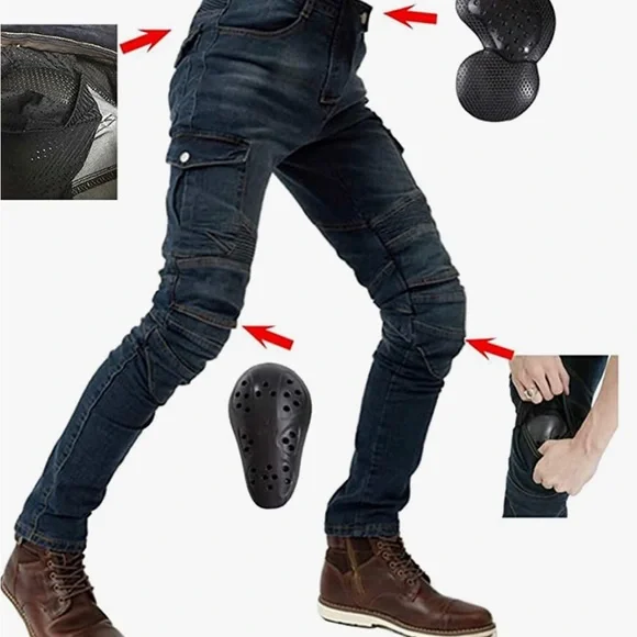 Motorcycle Riding Jeans Biker Motorbike Pants with CE Removable Armored for Men - Picture 3 of 8